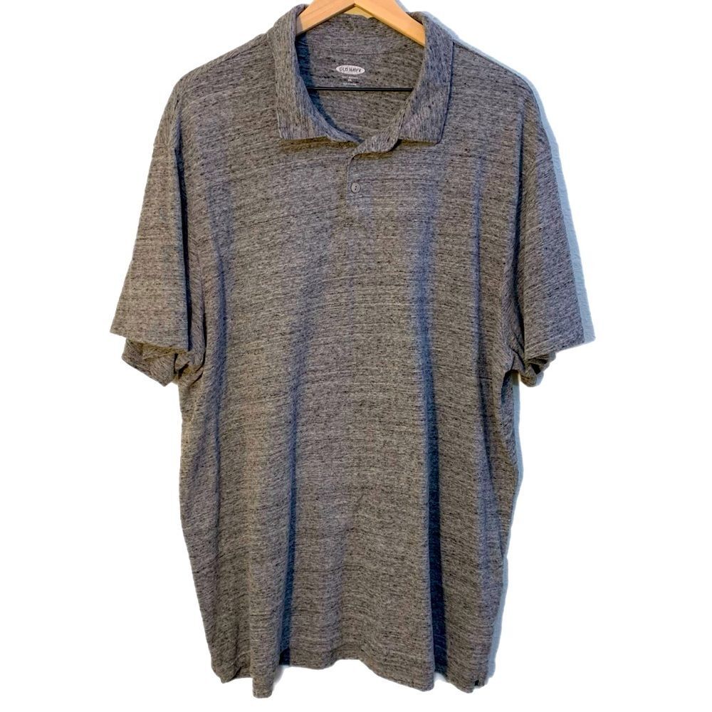 OLD NAVY Soft Washed Polo Men’s XXL Gray Heather Short Sleeve Cotton Blend.